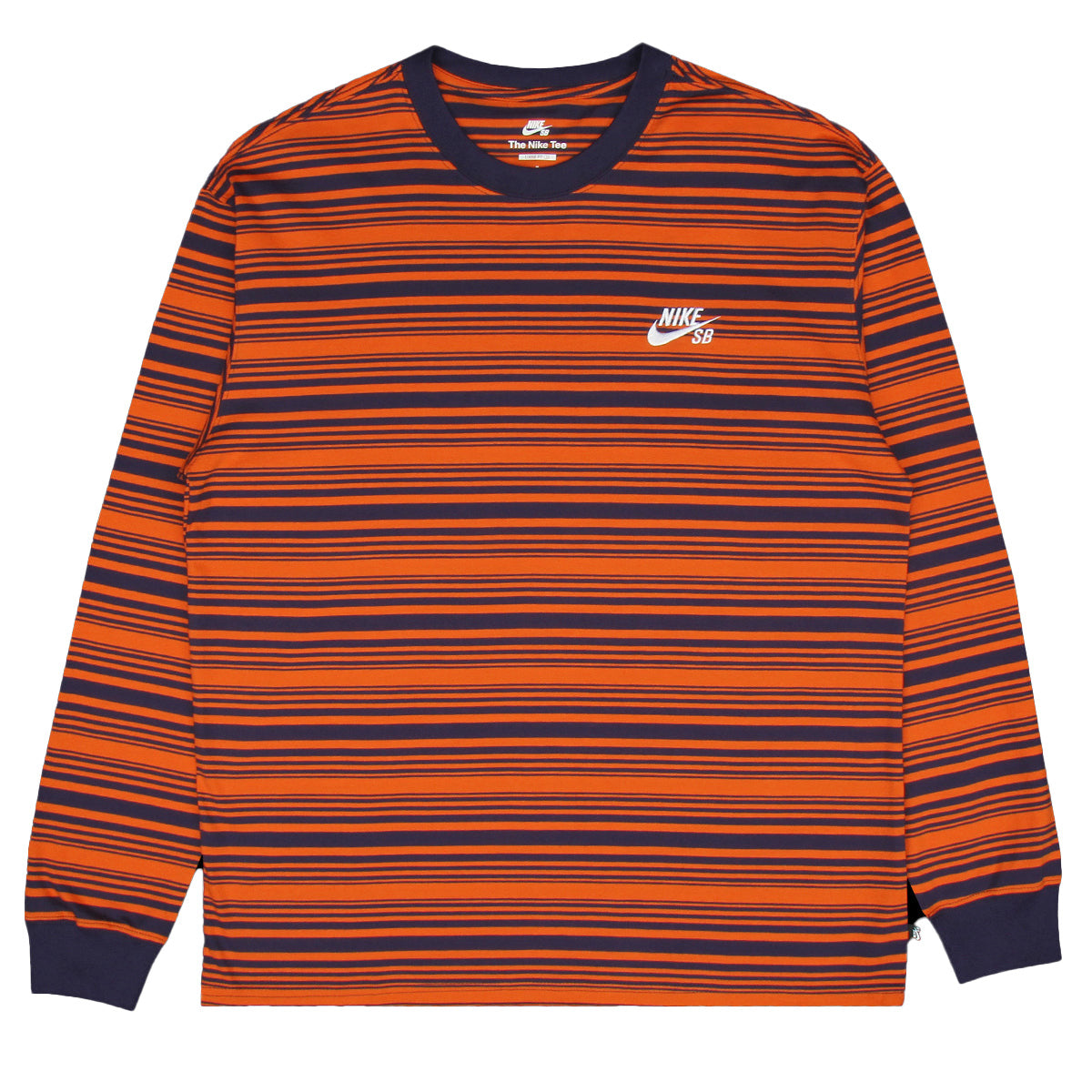 Nike SB Long-sleeve Striped T-Shirt Purple Ink/Campfire Orange