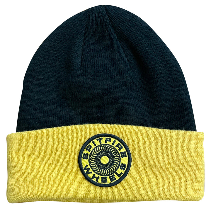 Spitfire Classic 87 Swirl Patch Beanie Black/Gold