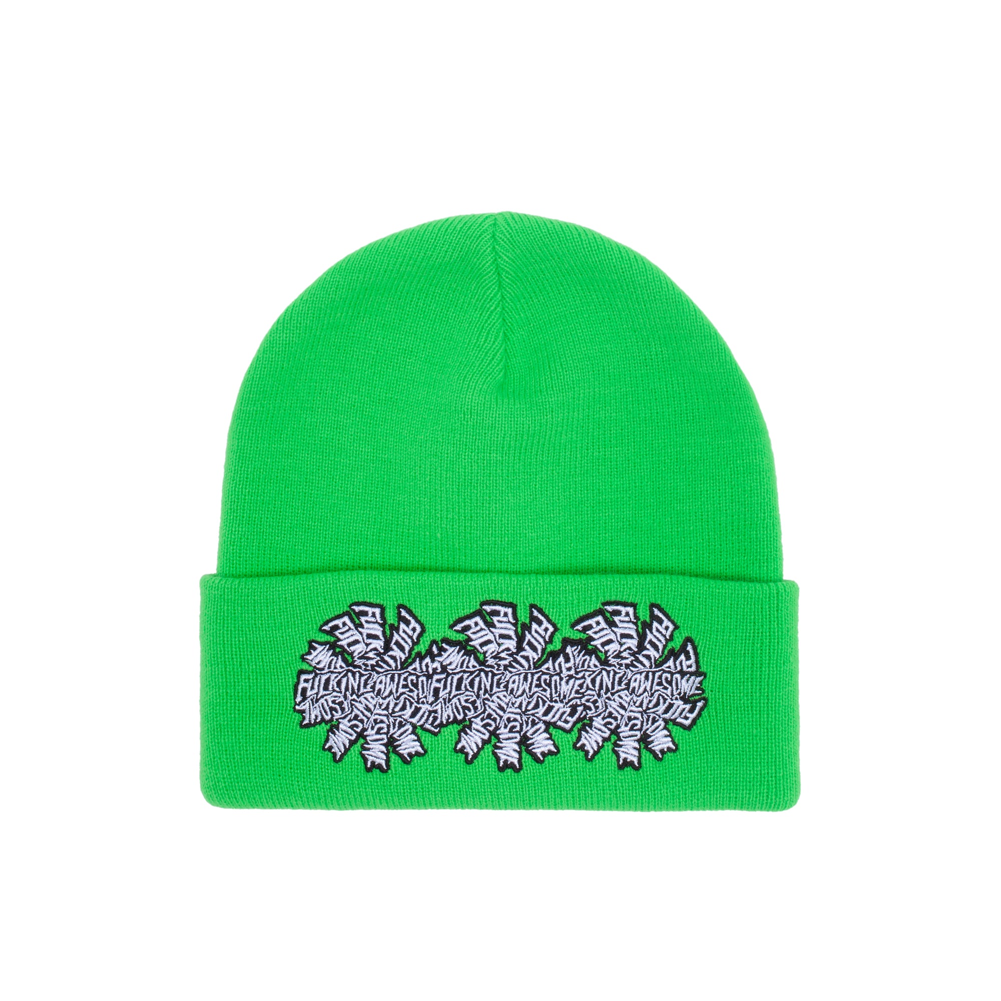 Fucking Awesome Three Spiral Cuff Beanie Neon Green