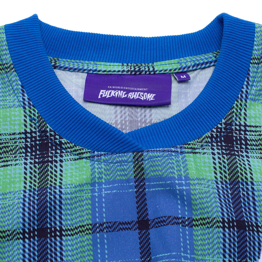 Fucking Awesome Golf Pullover Blue Flannel Print
