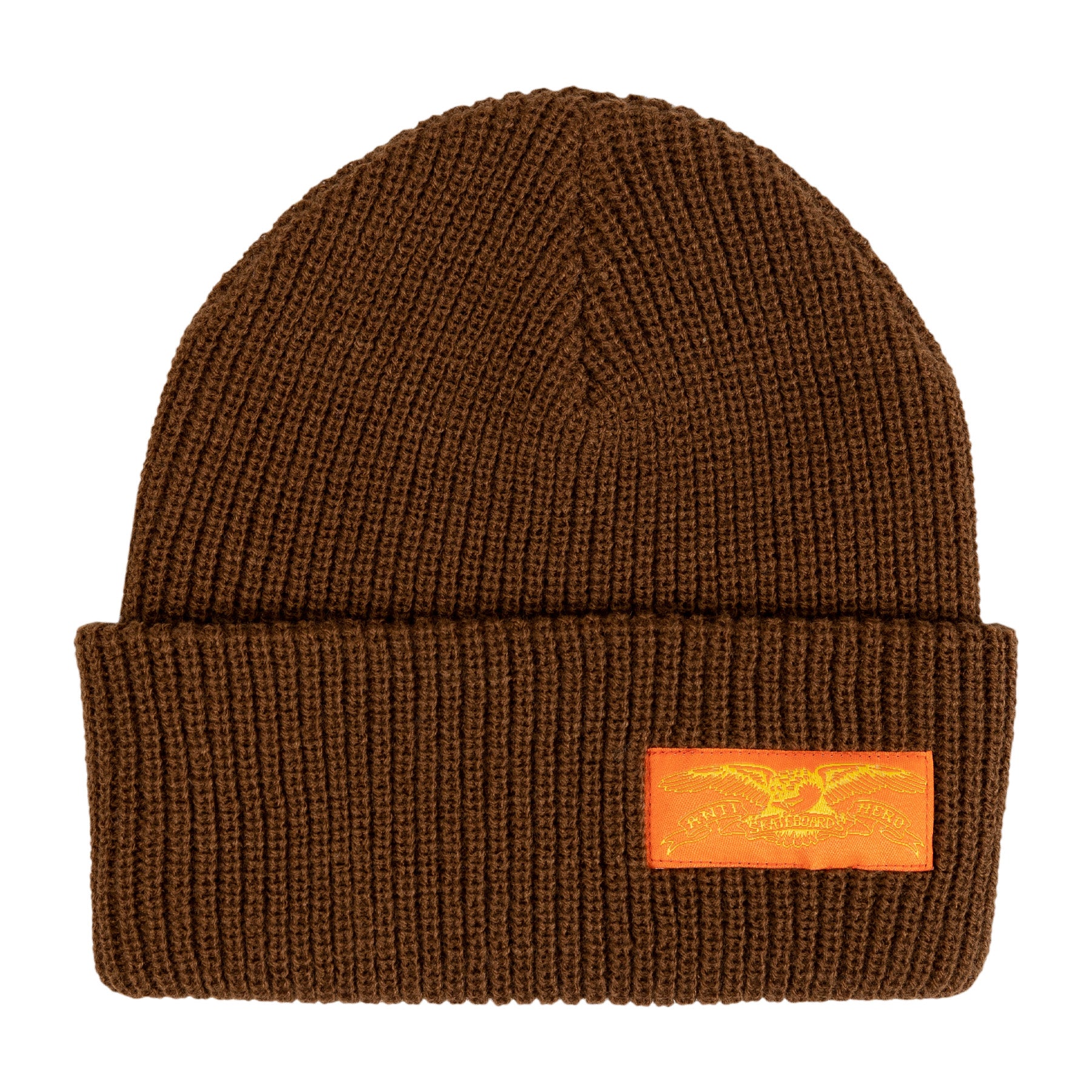 Anti Hero Stock Eagle Label Cuff Beanie Brown/Orange/Yellow