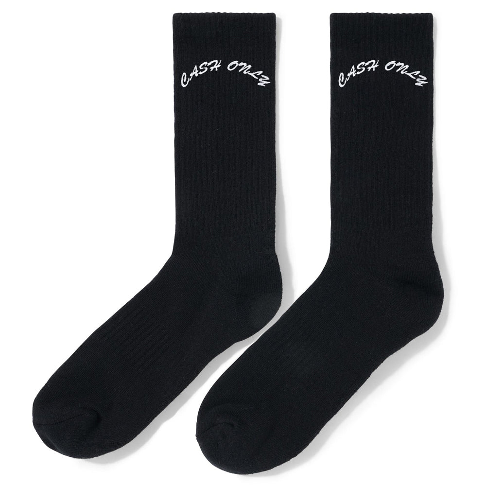 Cash Only Logo Crew Socks Black