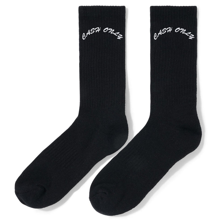 Cash Only Logo Crew Socks Black