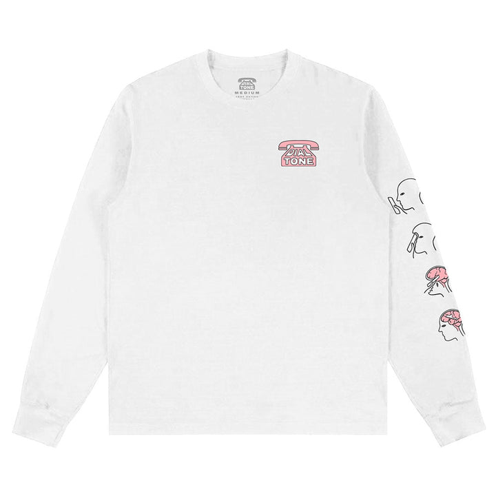 Dial Tone Brainwash Longsleeve Tee White