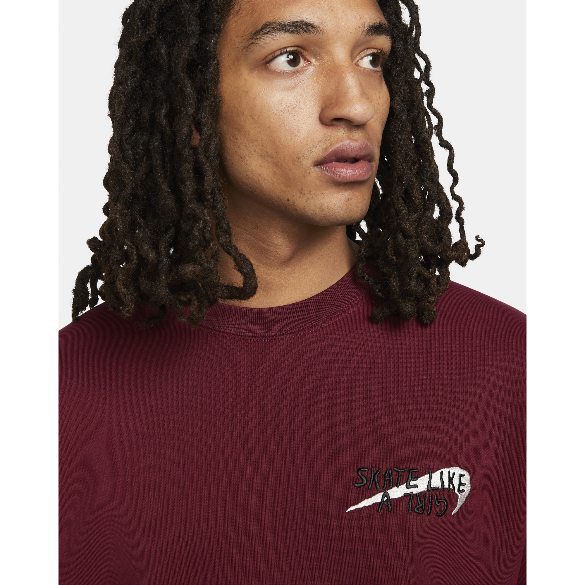 Nike SB X Skate Like A Girl Crewneck Sweatshirt Beetroot