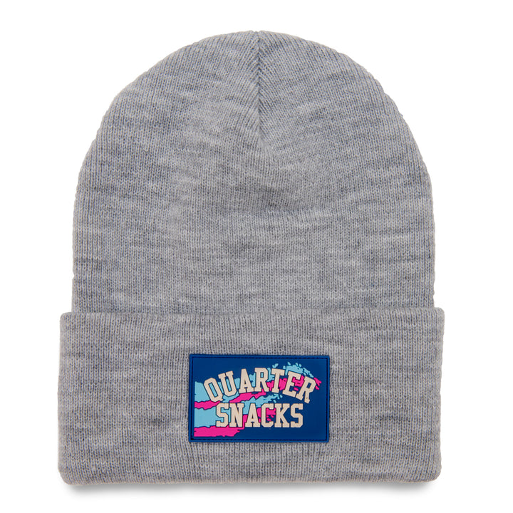 Quartersnacks Rubber Label Beanie Heather Grey