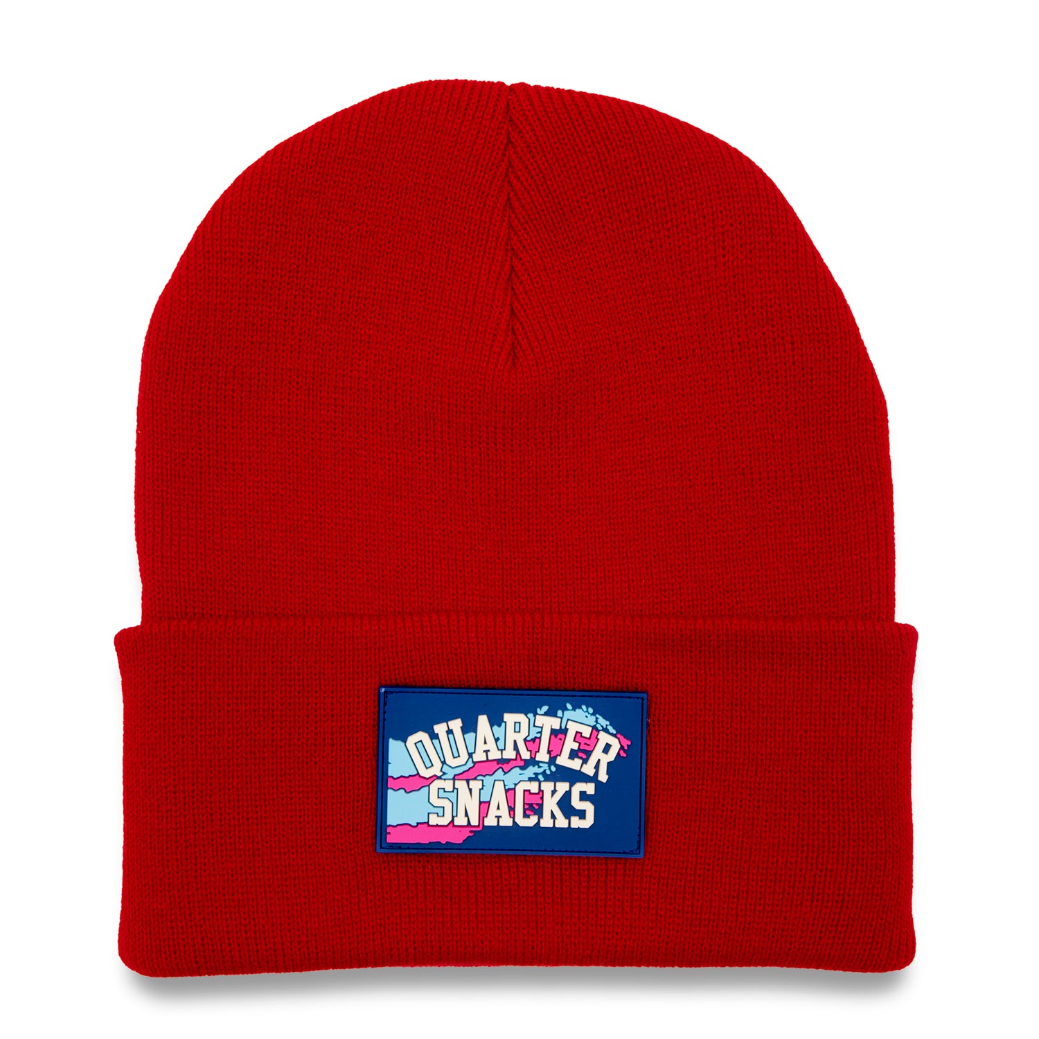 Quartersnacks Rubber Label Beanie Red