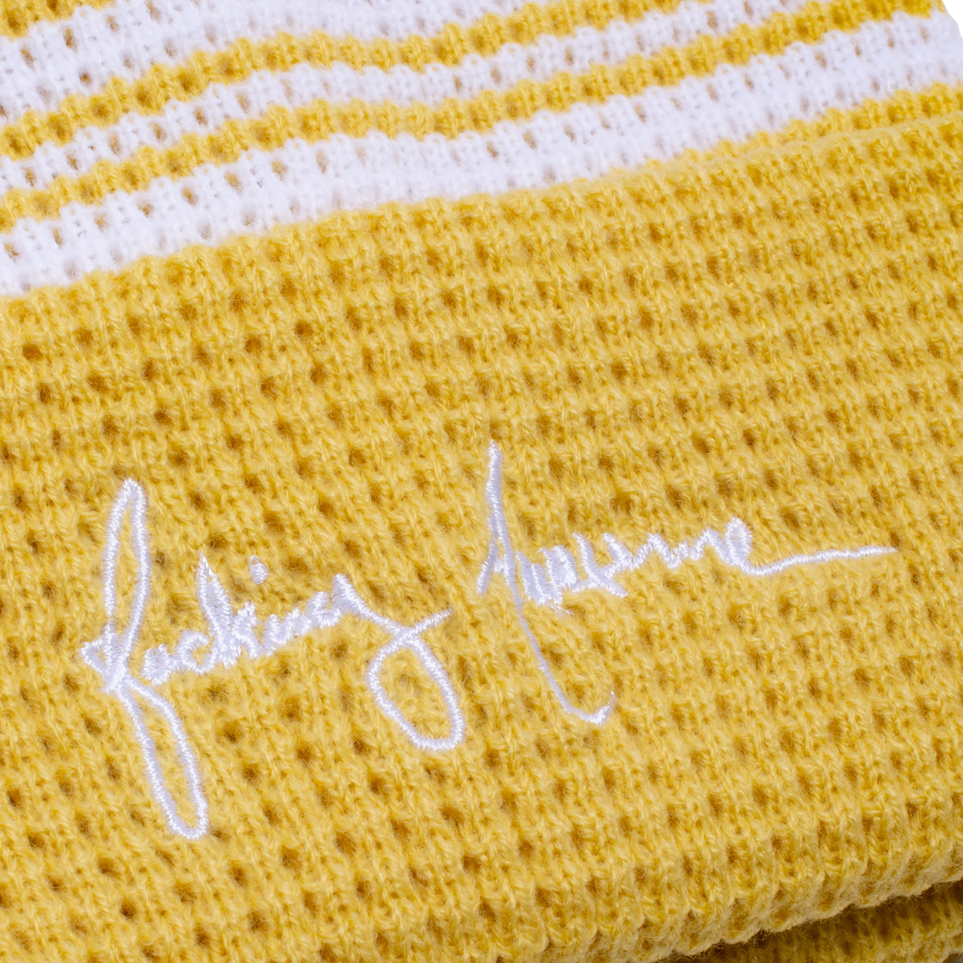 Fucking Awesome Cursive Waffle Cuff Beanie Yellow