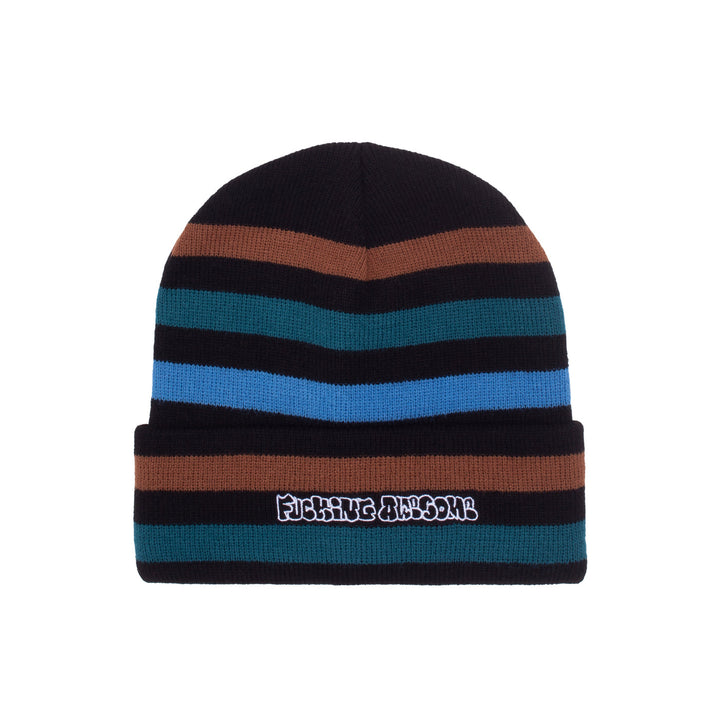 Fucking Awesome Wanto Striped Cuff Beanie Black