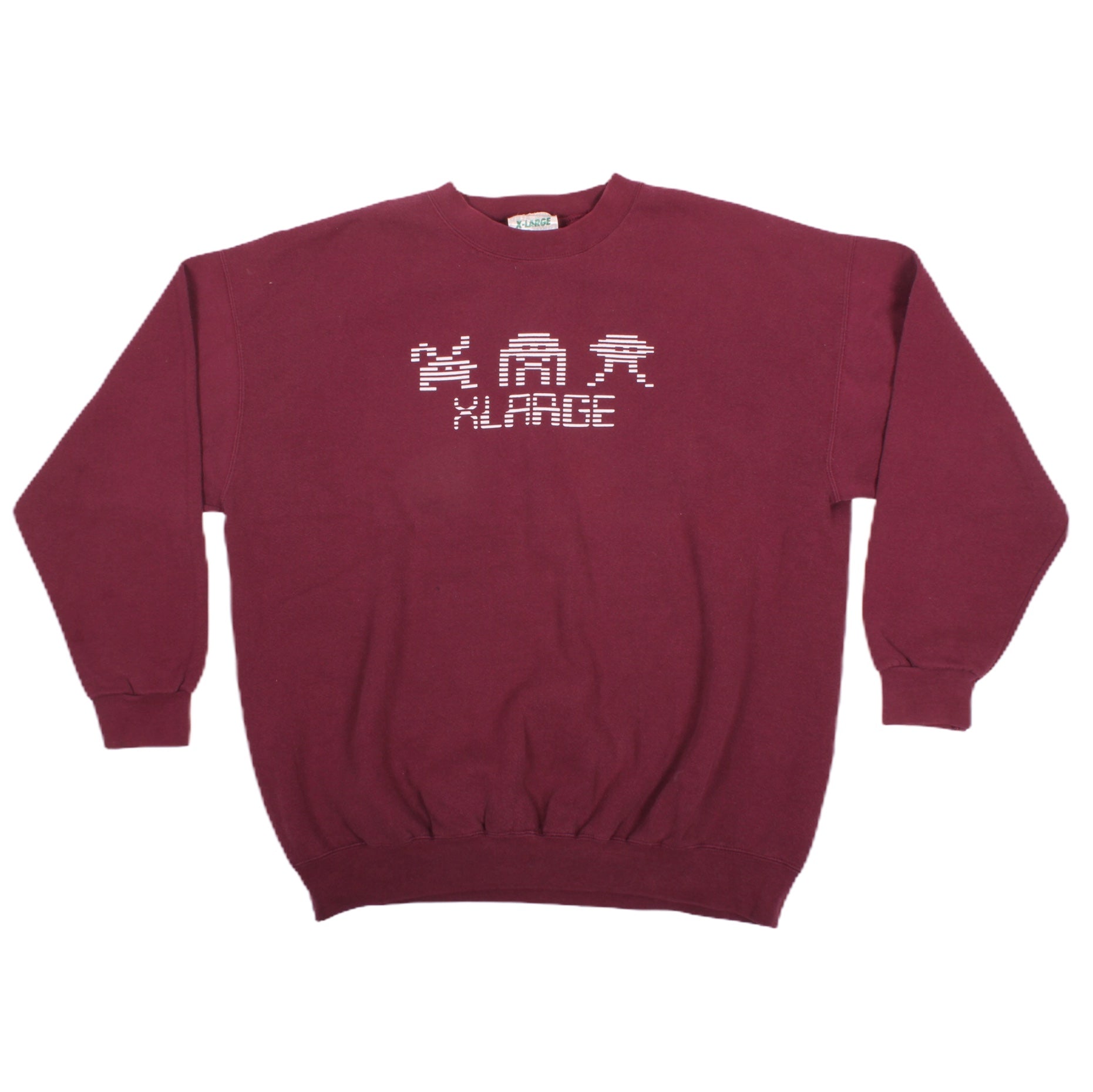 Overripe X-Large Crewneck Sweatshirt Invaders Burgundy XL (1991)