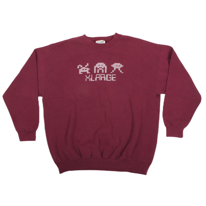 Overripe X-Large Crewneck Sweatshirt Invaders Burgundy XL (1991)