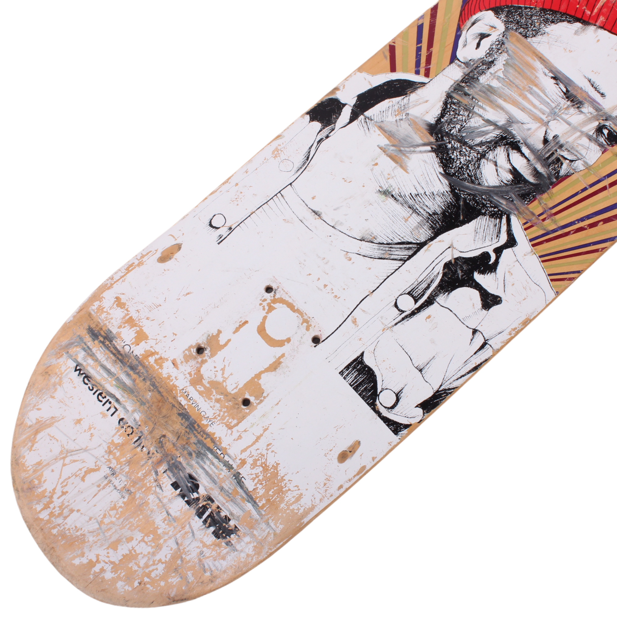 Overripe RAW x Western Edition Marvin Gaye Deck (Skated) (2009) 7.5&quot;