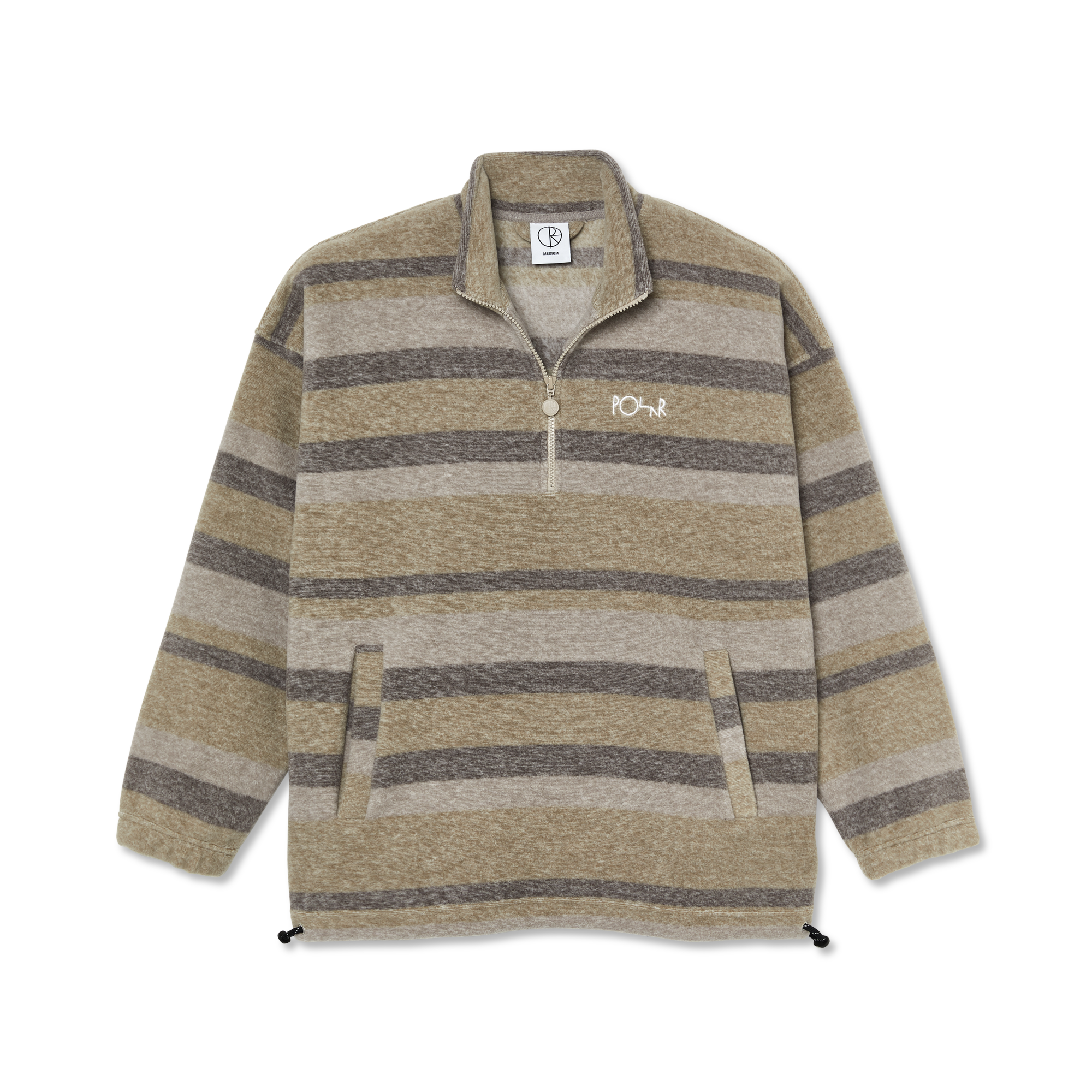 Polar Multi Stripe Fleece Pullover Light Brown