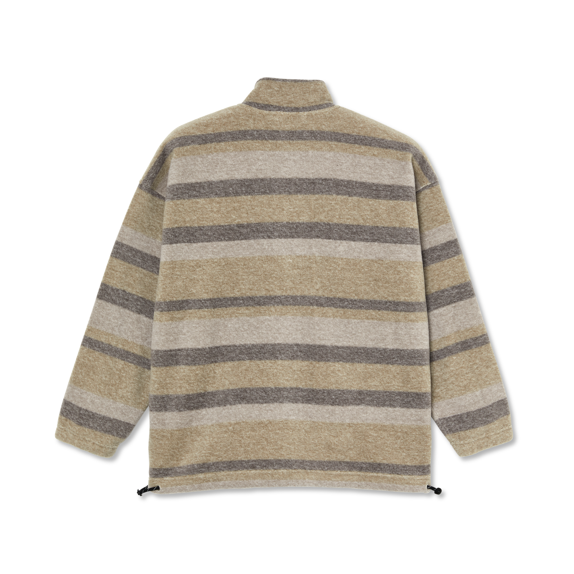 Polar Multi Stripe Fleece Pullover Light Brown
