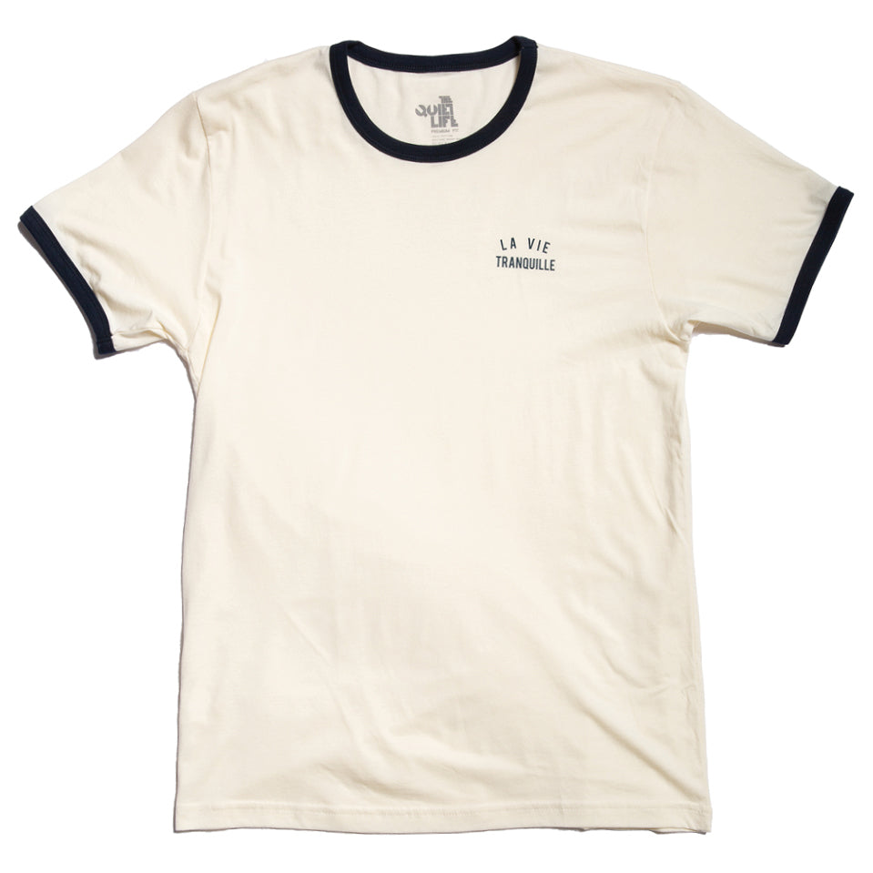 Quiet Life La Vie Tranquille Ringer Tee Cream/Navy