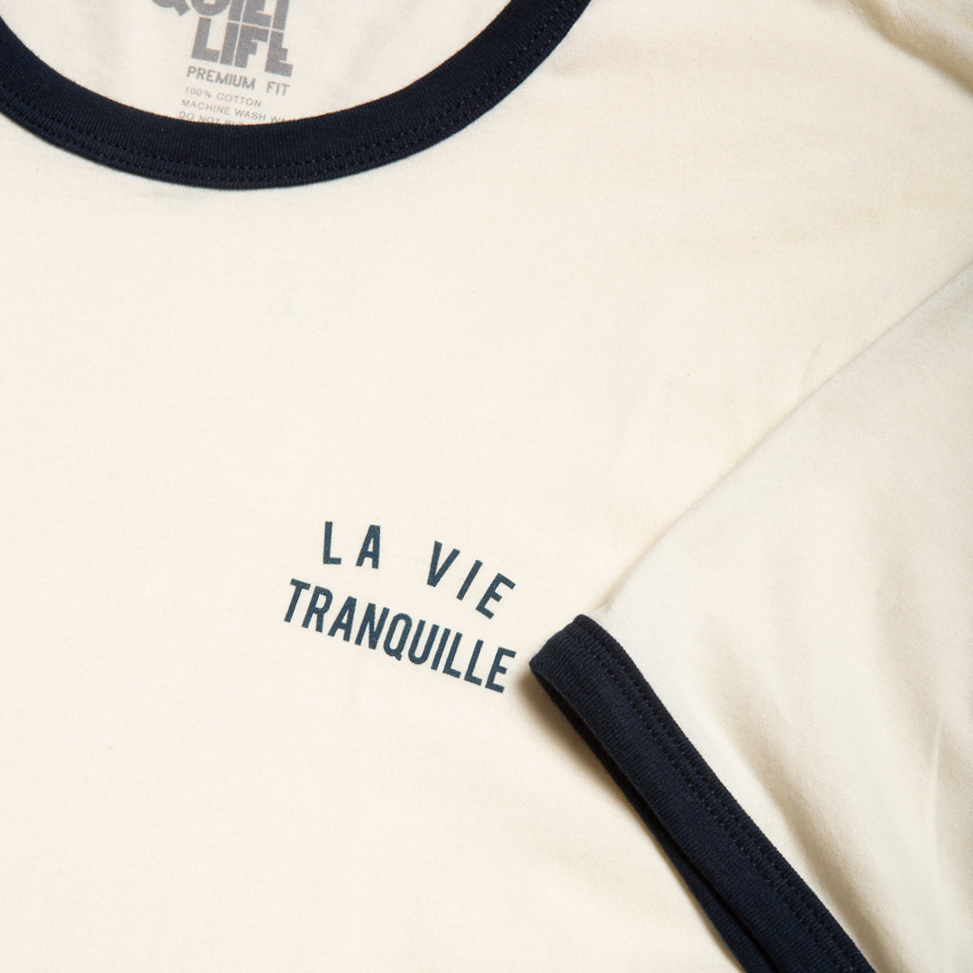 Quiet Life La Vie Tranquille Ringer Tee Cream/Navy