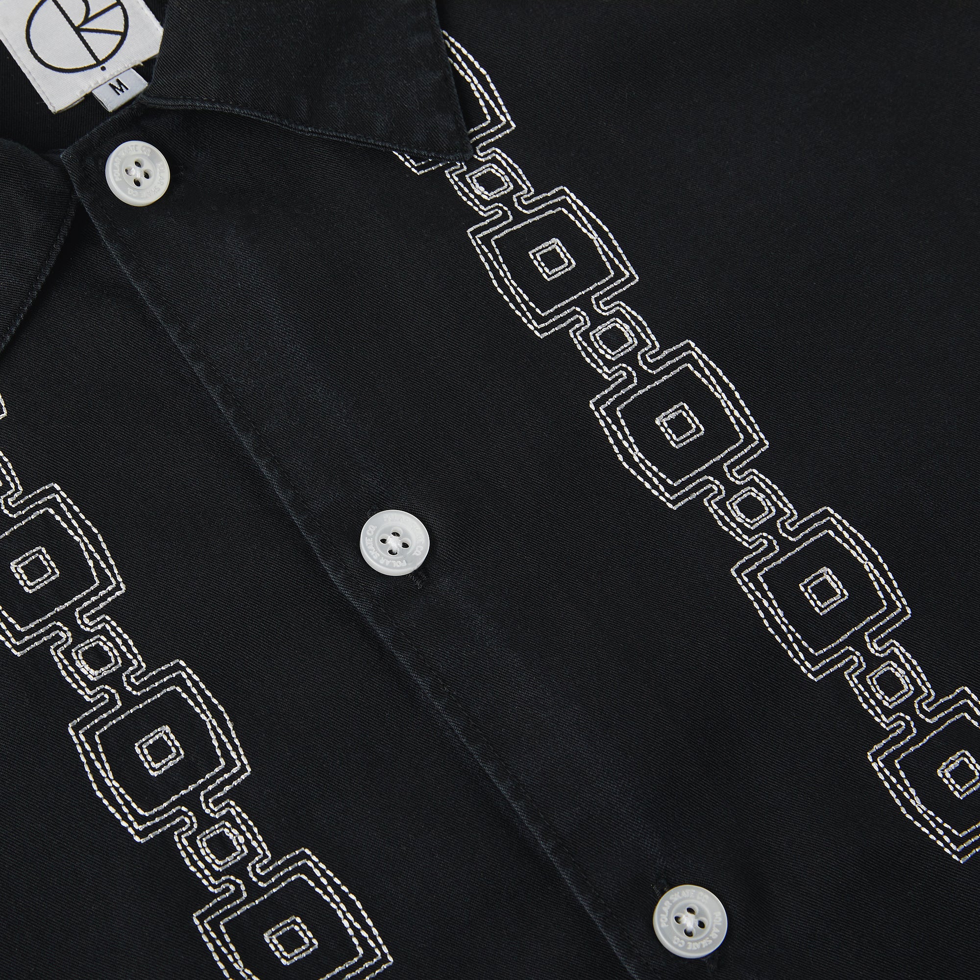 Polar Skate Co. Square Stripe Bowling Shirt Black