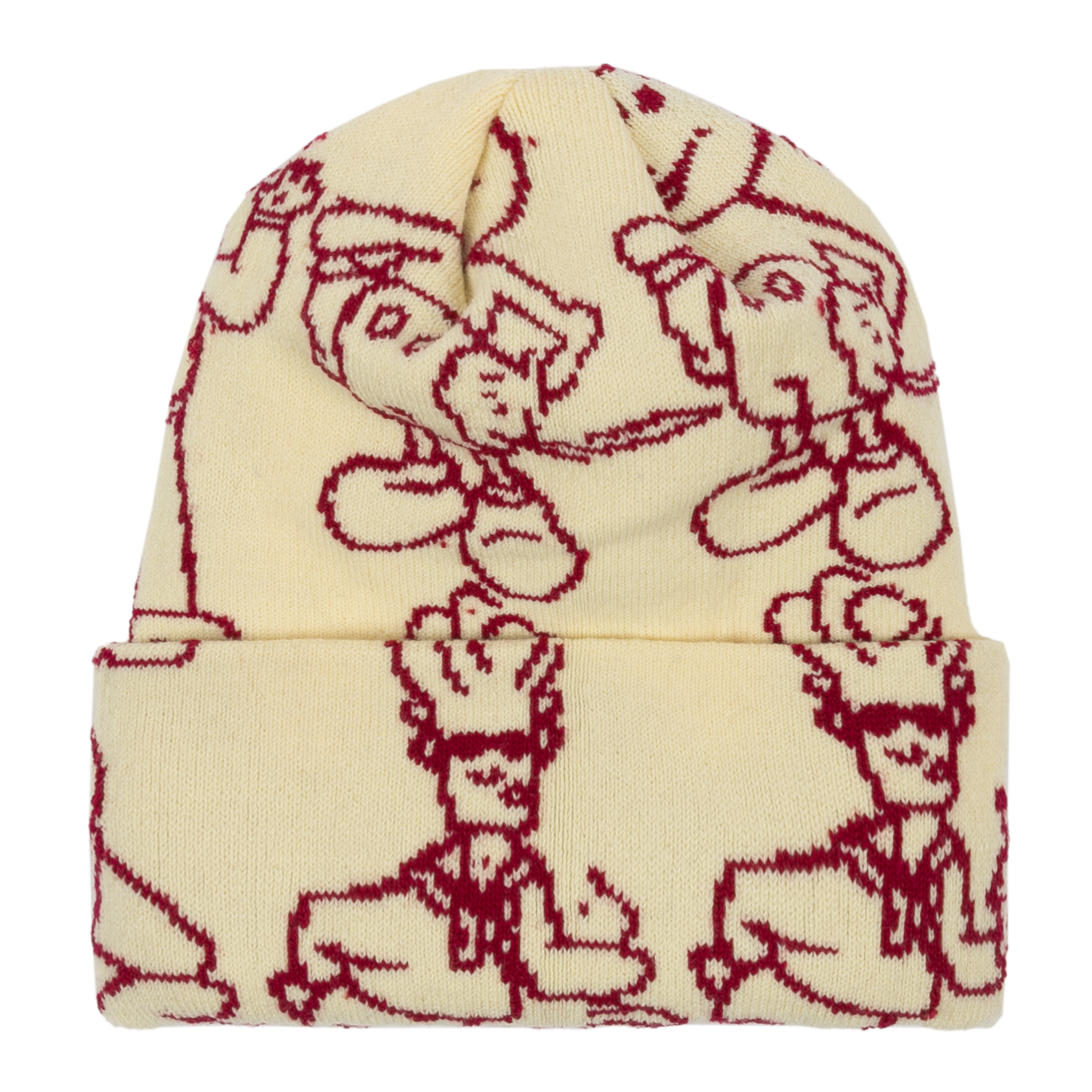 Classic Grip Confused Character Beanie Cream/Burgundy