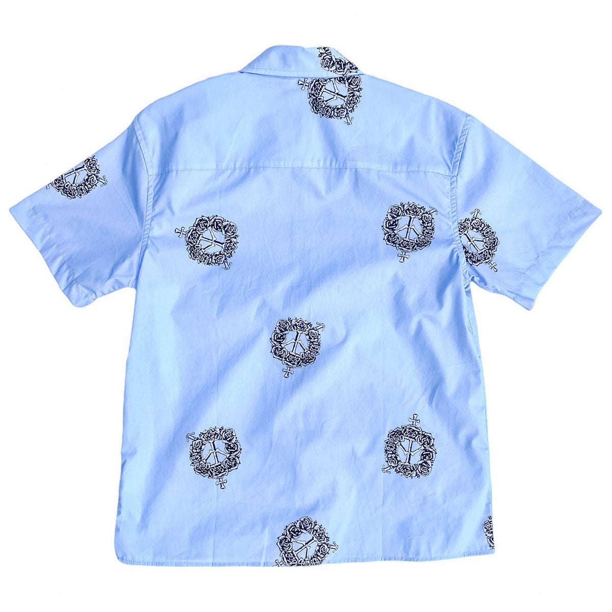 Sexhippies Rose Bone SS Button Up Blue