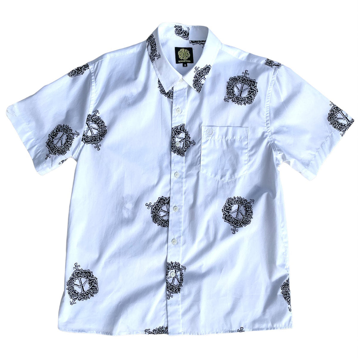 Sexhippies Rose Bone SS Button Up White