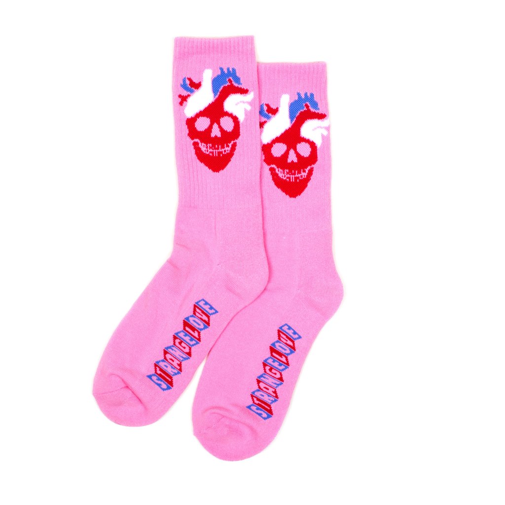 Strangelove Heart Logo Socks Pink