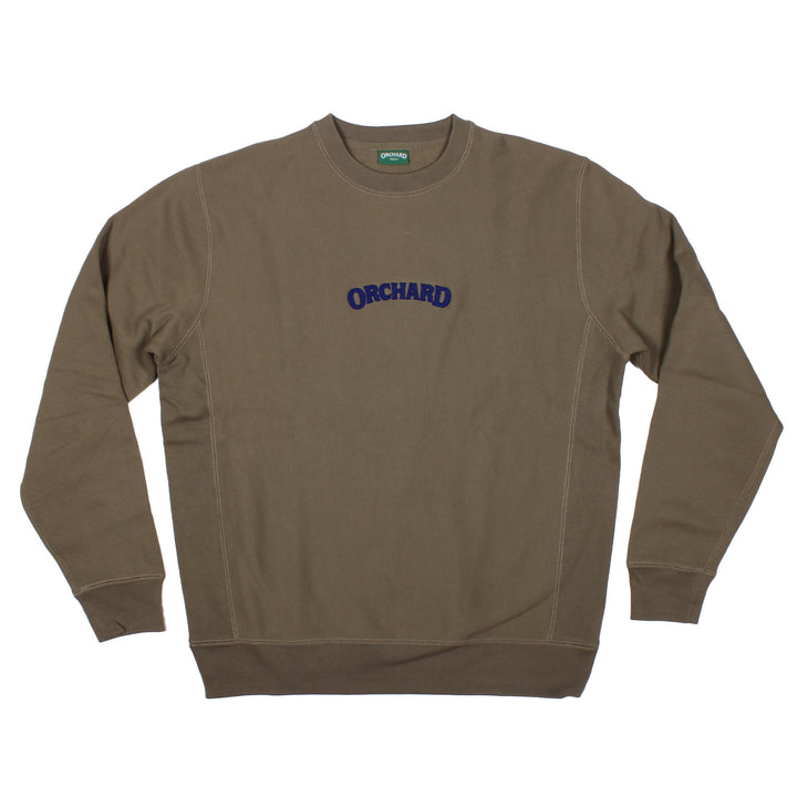 Orchard Emb Text Logo Premium Crewneck Olive/Twilight