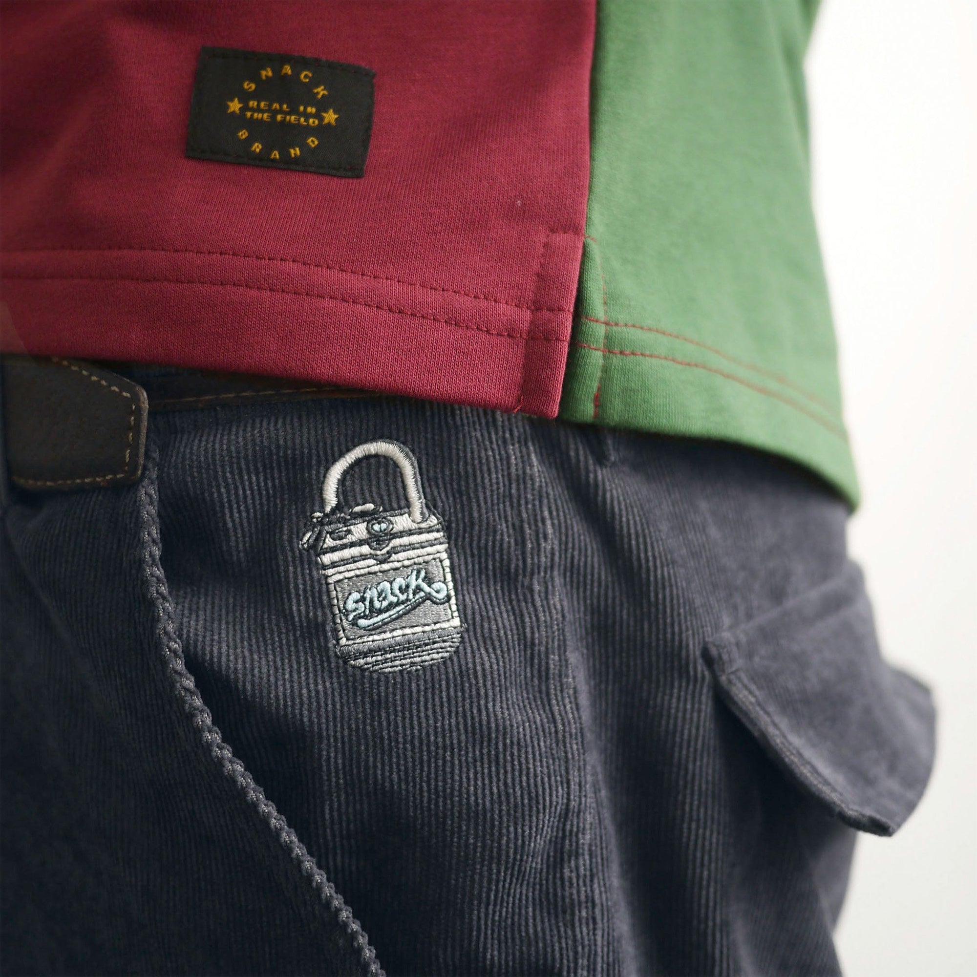 Snack Unlock Corduroy Cargo Pants Charcoal